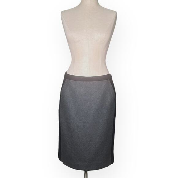 J CREW 100% Wool No.2 Pencil Skirt Knee Length Colorblock Career Creative Office - Picture 3 of 11